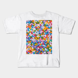 Pastel Rainbow Sprinkles Dots, Real Candy Design Kids T-Shirt